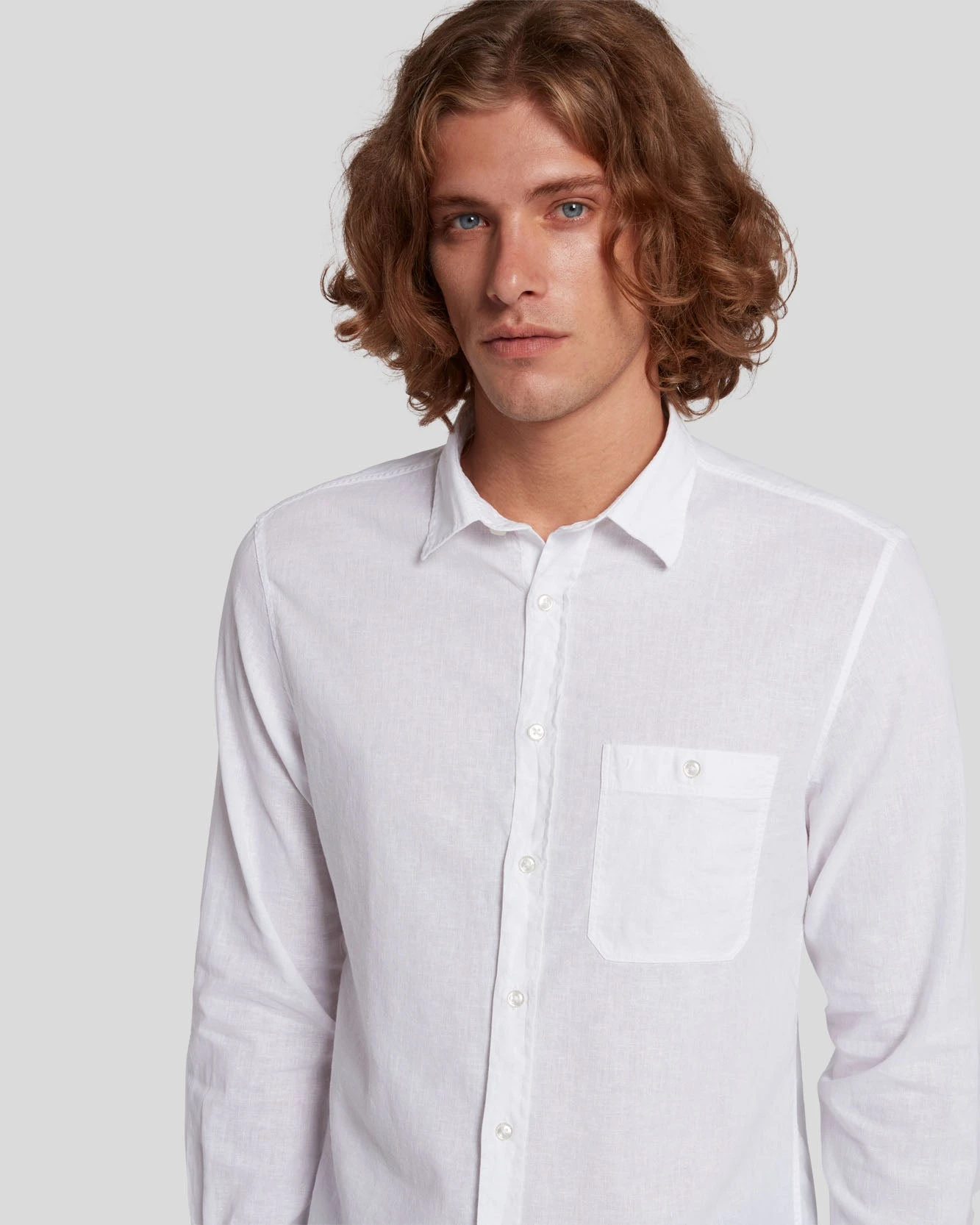 7 For All Mankind Linen Blend Button Up Shirt In White 7 7 For All Mankind Linen Blend Button Up Shirt In White - Image 5