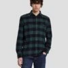 7 For All Mankind Flannel Overshirt In Hunter Green -7 For All Mankind 7MSFMS36 HUG 1