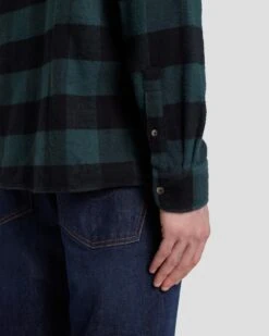 7 For All Mankind Flannel Overshirt In Hunter Green -7 For All Mankind 7MSFMS36 HUG 6