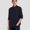 7 For All Mankind Tencel Shirt In Navy -7 For All Mankind 7MSFMW01 NVY 1
