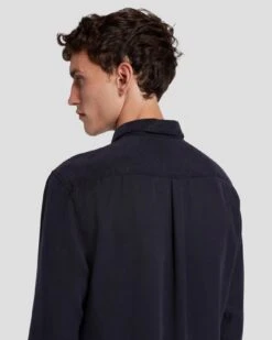 7 For All Mankind Tencel Shirt In Navy 13 7 For All Mankind Tencel Shirt In Navy -7 For All Mankind 7MSFMW01 NVY 6