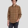 7 For All Mankind Checkered Overshirt In Sand