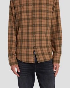 7 For All Mankind Checkered Overshirt In Sand -7 For All Mankind 7MSFMW02 SND 6