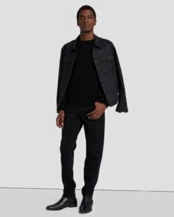7 For All Mankind Luxe Performance Plus Sweater In Black -7 For All Mankind 7MSHMH14 BLK 4