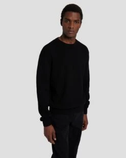 7 For All Mankind Luxe Performance Plus Sweater In Black -7 For All Mankind 7MSHMH14 BLK 6