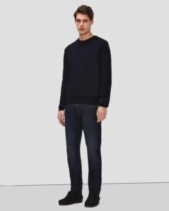 7 For All Mankind Luxe Performance Plus Sweater In Navy -7 For All Mankind 7MSHMH14 NVY 3