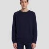 7 For All Mankind Wool Blend Crewneck In Navy -7 For All Mankind 7MSHMK51 NVY 1