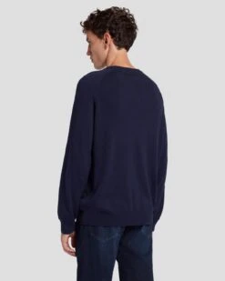 7 For All Mankind Wool Blend Crewneck In Navy -7 For All Mankind 7MSHMK51 NVY 4