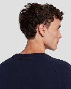 7 For All Mankind Wool Blend Crewneck In Navy -7 For All Mankind 7MSHMK51 NVY 5