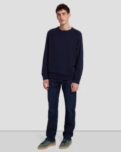 7 For All Mankind Wool Blend Crewneck In Navy -7 For All Mankind 7MSHMK51 NVY 6