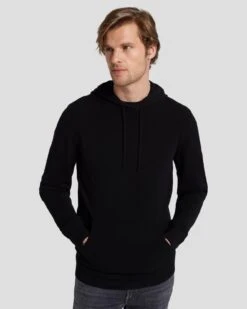 7 For All Mankind Dynamic Luxe Hoodie In Black -7 For All Mankind 7MSJMH14 BLK 3