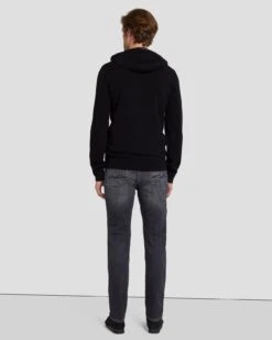7 For All Mankind Dynamic Luxe Hoodie In Black -7 For All Mankind 7MSJMH14 BLK 4