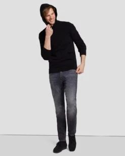 7 For All Mankind Dynamic Luxe Hoodie In Black -7 For All Mankind 7MSJMH14 BLK 6