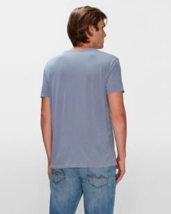 7 For All Mankind Featherweight Cotton Tee In French Blue -7 For All Mankind 7MSLMP11 FRB 4