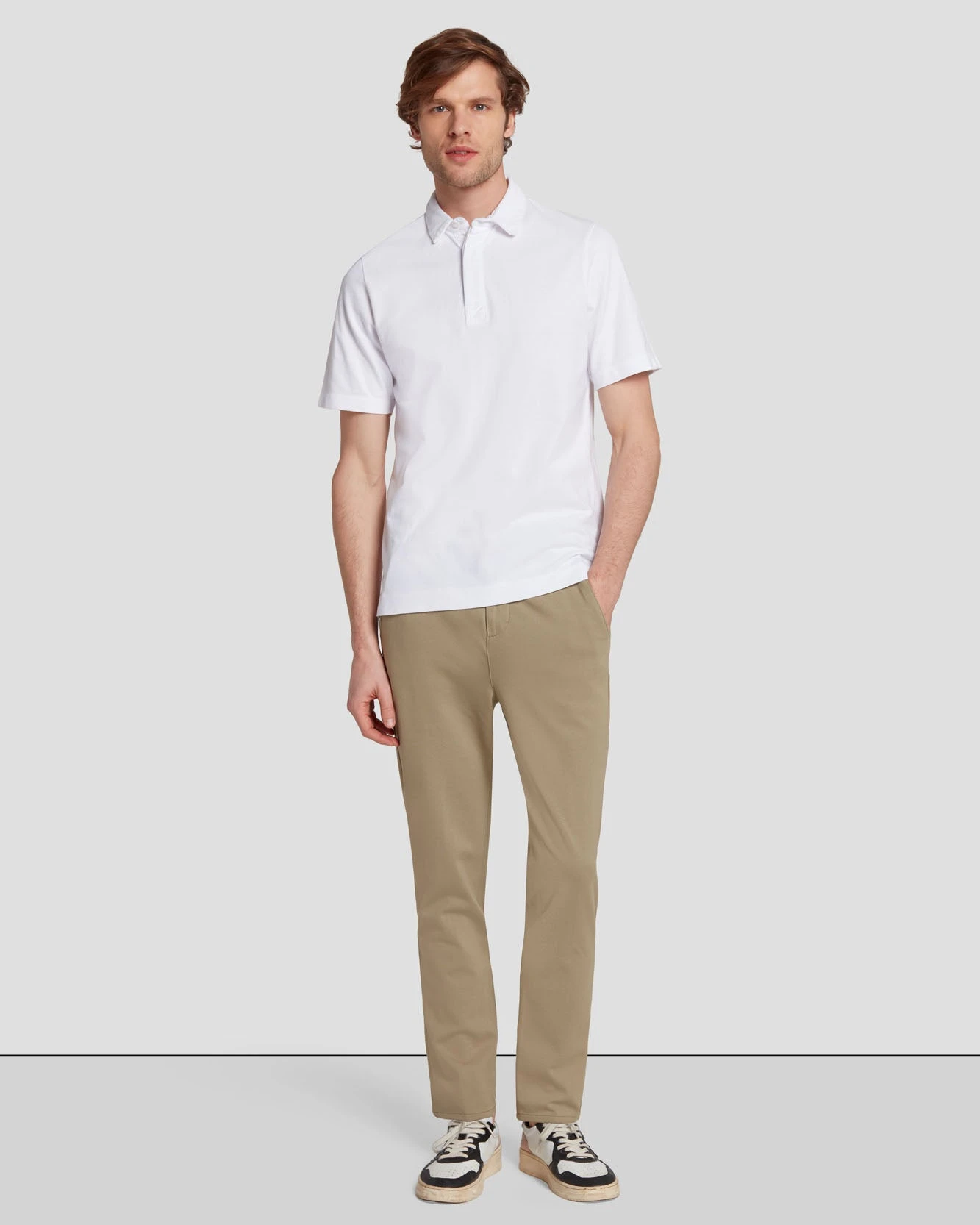 7 For All Mankind Pique Knit Polo In White 7 7 For All Mankind Pique Knit Polo In White - Image 5