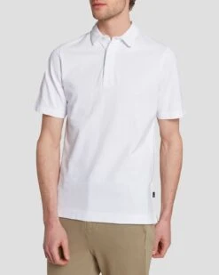 7 For All Mankind Pique Knit Polo In White 13 7 For All Mankind Pique Knit Polo In White -7 For All Mankind 7MSMMH22 WHT 6
