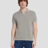 7 For All Mankind Textured Sweater Polo In Cloudy Grey