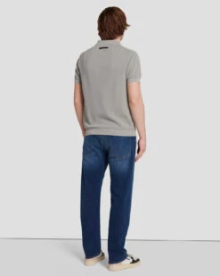 7 For All Mankind Textured Sweater Polo In Cloudy Grey -7 For All Mankind 7MSMMH26 GRY 4