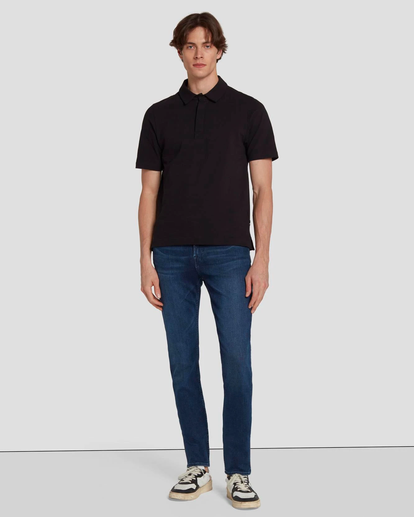 7 For All Mankind Pique Knit Polo In Black 5 7 For All Mankind Pique Knit Polo In Black - Image 3