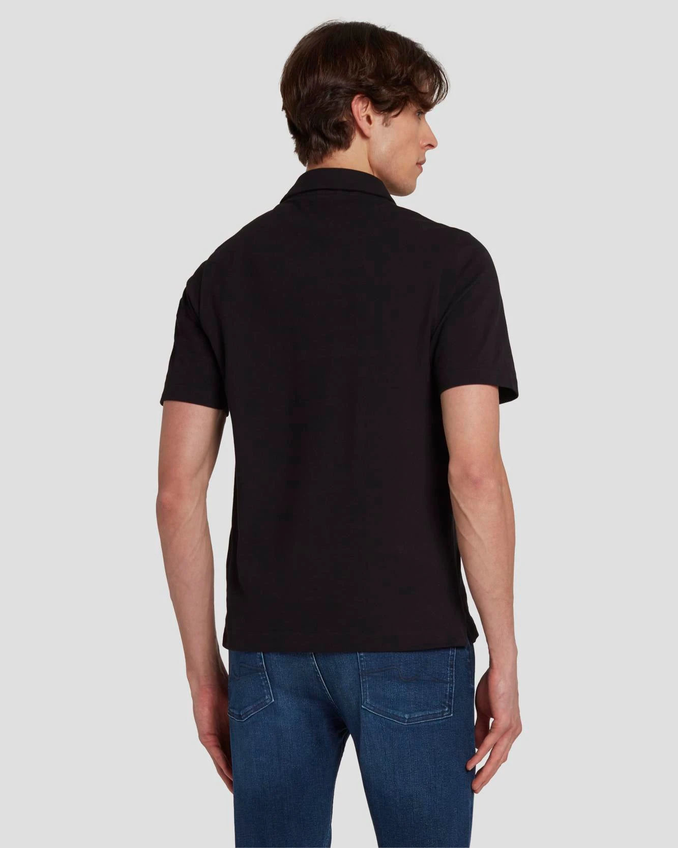 7 For All Mankind Pique Knit Polo In Black 6 7 For All Mankind Pique Knit Polo In Black - Image 4