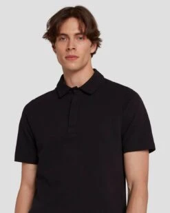7 For All Mankind Pique Knit Polo In Black 12 7 For All Mankind Pique Knit Polo In Black -7 For All Mankind 7MSMMM35 BLK 5