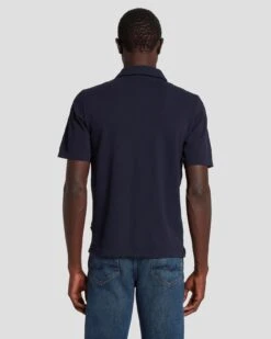 7 For All Mankind Pique Knit Polo In Navy 11 7 For All Mankind Pique Knit Polo In Navy -7 For All Mankind 7MSMMM35 NVY 4