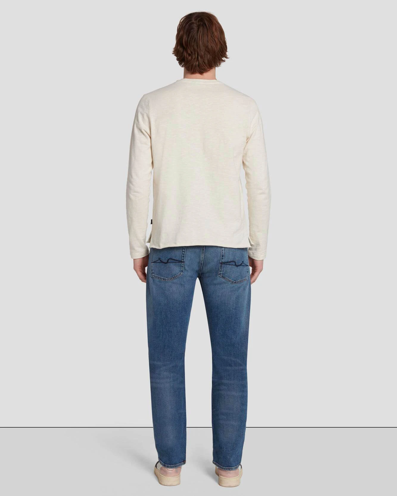 7 For All Mankind Long Sleeve Henley In Dover White 6 7 For All Mankind Long Sleeve Henley In Dover White - Image 4