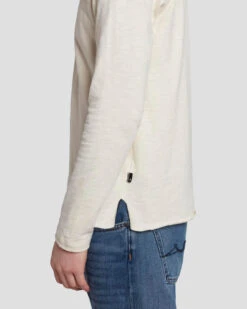 7 For All Mankind Long Sleeve Henley In Dover White 12 7 For All Mankind Long Sleeve Henley In Dover White -7 For All Mankind 7MSPMH37 DRW 5