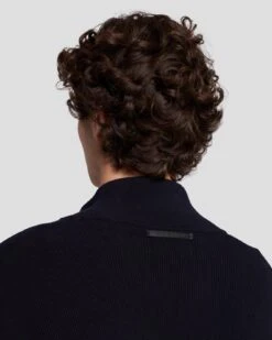 7 For All Mankind Luxe Performance Zip Sweater In Navy -7 For All Mankind 7MSWMH14 NVY 5