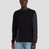 7 For All Mankind Merino Patchwork Sweater In Navy -7 For All Mankind 7MZHMH12 NVY 1