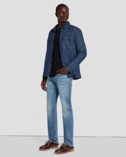 7 For All Mankind Merino Patchwork Sweater In Navy -7 For All Mankind 7MZHMH12 NVY 6