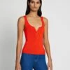 7 For All Mankind High Shine Quarter Zip Ribbed Tank In Koi -7 For All Mankind 7N103F14 KOI 1