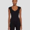 7 For All Mankind Sweetheart Rib Top In Black 1 7 For All Mankind Sweetheart Rib Top In Black -7 For All Mankind 7N119D35 BLK 1