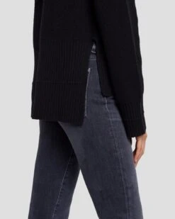 7 For All Mankind Cashmere Crewneck Sweater In Black -7 For All Mankind 7N122F34 BLK 3