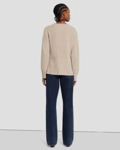 7 For All Mankind Cashmere Crewneck Sweater In Oatmeal -7 For All Mankind 7N122F34 OAT 4