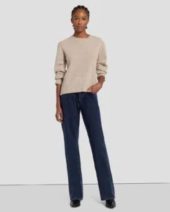 7 For All Mankind Cashmere Crewneck Sweater In Oatmeal -7 For All Mankind 7N122F34 OAT 6