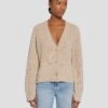7 For All Mankind Cashmere Cardigan In Oatmeal -7 For All Mankind 7N123F34 OAT 1