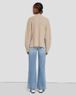 7 For All Mankind Cashmere Cardigan In Oatmeal -7 For All Mankind 7N123F34 OAT 4