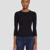 7 For All Mankind Open Back Knit Top In Black -7 For All Mankind 7N124D35 BLK 1