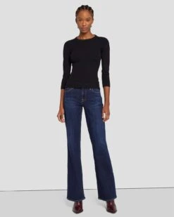 7 For All Mankind Open Back Knit Top In Black -7 For All Mankind 7N124D35 BLK 6