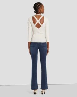 7 For All Mankind Open Back Knit Top In Cream 11 7 For All Mankind Open Back Knit Top In Cream -7 For All Mankind 7N124D35 CRM 4
