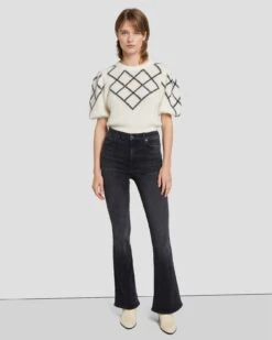 7 For All Mankind Puff Diamond Sweater In Cream 9 7 For All Mankind Puff Diamond Sweater In Cream -7 For All Mankind 7N126F41 CRM 2