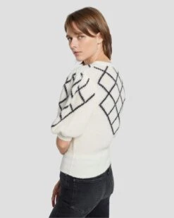 7 For All Mankind Puff Diamond Sweater In Cream 11 7 For All Mankind Puff Diamond Sweater In Cream -7 For All Mankind 7N126F41 CRM 4