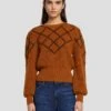 7 For All Mankind Diamond Sweater In Ginger -7 For All Mankind 7N128F41 GIN 1