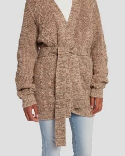 7 For All Mankind Belted Cardigan In Safari -7 For All Mankind 7N130F52 SAM 5
