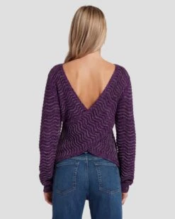 7 For All Mankind Cross Back Sweater In Violet -7 For All Mankind 7N131F52 VIM 4
