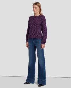 7 For All Mankind Cross Back Sweater In Violet -7 For All Mankind 7N131F52 VIM 6