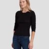 7 For All Mankind Knit Weave Top In Black -7 For All Mankind 7N132D35 BLK 1