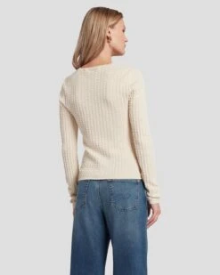 7 For All Mankind Knit Weave Top In Bone 11 7 For All Mankind Knit Weave Top In Bone -7 For All Mankind 7N132D35 BON 4