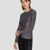 7 For All Mankind Long Sleeve Shimmer Top In Gunmetal -7 For All Mankind 7N260F40 GNM 1